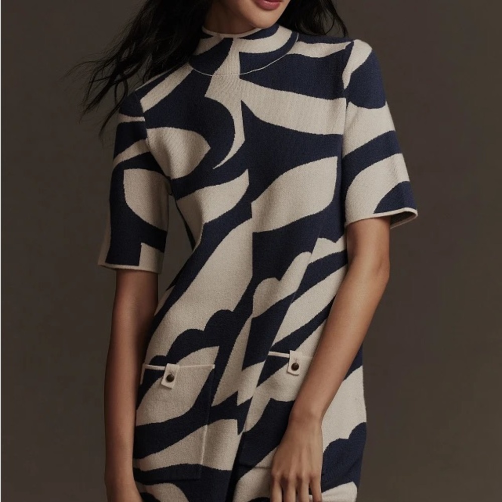 Anthropologie Mock Neck Mini Sweater Dress by Maeve